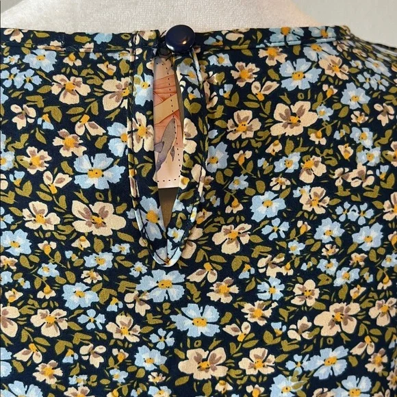 PrettyGarden Floral Ruffle Tiered Midi Dress Blue/Tan Size Small NWT - Picture 4 of 8